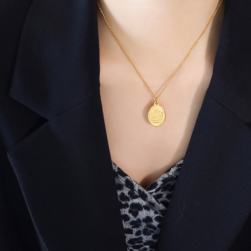 Wholesale 18K Gold Creative Titanium Steel Clavicle Chain Necklace